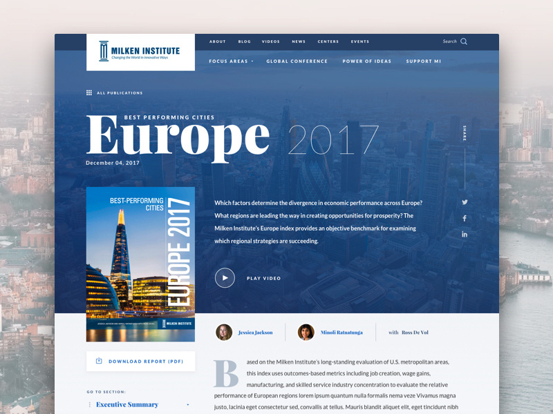 Example of Milken Institute Report