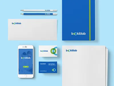 Bookitlab — Stationery branding equipment identity lab logo logotype saas scheduling software visual identity