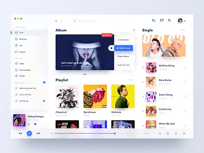 Music for desktop applications mac app ui 网页 网页设计 设计
