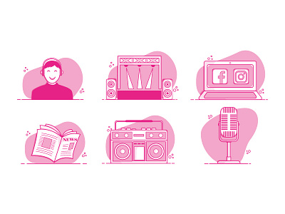 You and Media website illustration brand branding design flat graphic design icon icon design icon set iconography illustration illustrator minimal music music icon music icon design ui uidesign vector website website illustration
