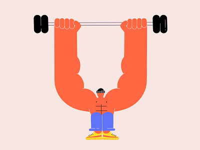 36 days of type U art character design design drawing dumbell guy gym illustration ipad lifting men procreate vector workout