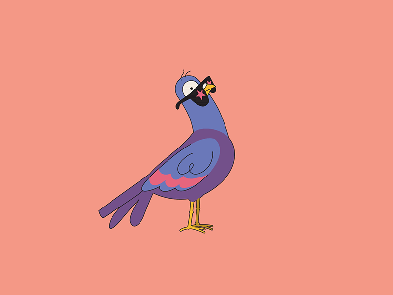 Pigeon Eat - Vitamania 2d after effects animation character design illustration