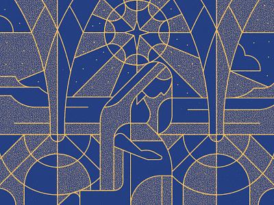 Seasons: Advent 1 advent blue gold line art mary modern night stained glass star texture