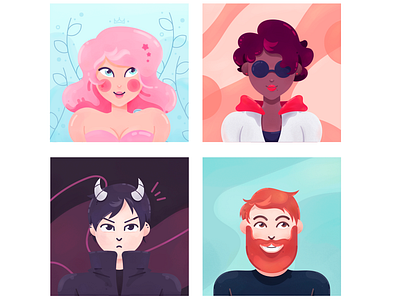 Avatars avatar design illustration portrait vector art