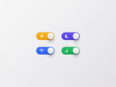 Daily UI Challenge #015 On Off Switch app blue clean color control daily ui green icon night purple real rich settings skeuomorphic soft switch texture toggle white yellow