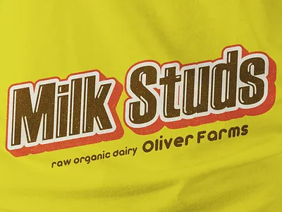 Milk Studs distressed illustration logo pun silly t shirt