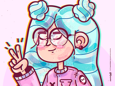 GirlPower. art beauty blue character color cool crazy creative cute design fresh girl illustration onvi relax style ufo venezuela