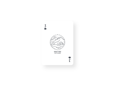 Kenai Fjord Vintage Card Design card design kenai fjord line art playing card poker vintage card