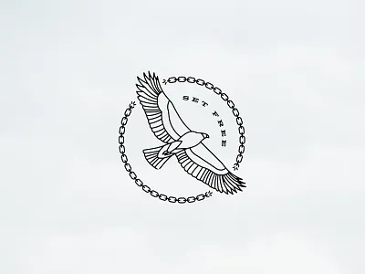 SET FREE broken chain church design eagle flying flying bird icon illustration jesus line art slab serif