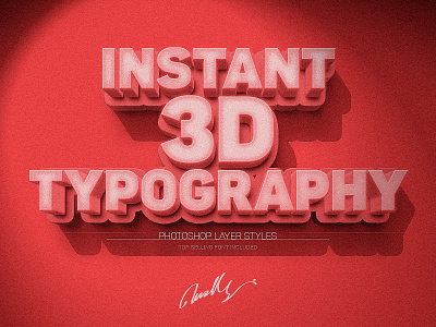 Instant 3D Text Effect 3d text creative market digital product easy layer style photoshop typography