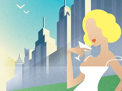 Miami Beach art art deco beach city deco girl graphic illustration miami poster retro serebrennikov style vector vintage