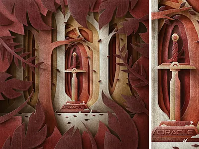 ORACLE Sword of Excellence excalibur forest master sword paper san diego san francisco stone sword texture treasure tree wood