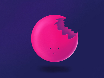 Pink apple ball broken clean cute design illustration ipadpro pink practice procreate app procreate illustration sad simple