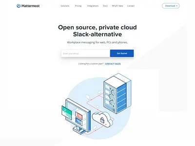 Private Cloud chat cloud code computer database design illustration interface message open source private cloud proxies proxy security servers slack slack alternative tech technology web