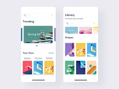 Library App dribbble landing page libraries shapes ui 中央 商标 图标 应用 应用程序设计 插图 概念设计 设计