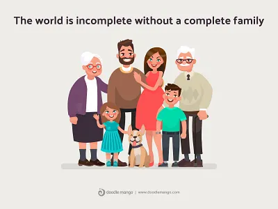 World Family Day - DoodleMango animation animation 2d beauty charecter charecter design creative art creative illustration design digital art dog family family guy graphic animation illustration parents