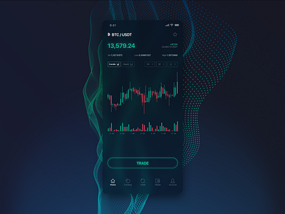Trading bitcoin blockchain dark design graphic trading ui ux