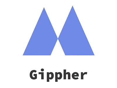 Gippher Logo : Concept blue and white branding clean color design icon typography ui vector