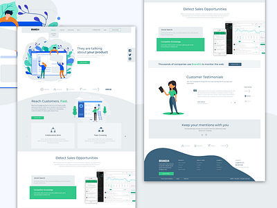 Brand24 - web UI flat information typography ui ux