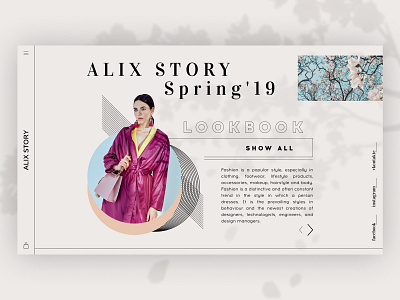 Lookbook Alix Story spring 2019 design framer photoshop ui web