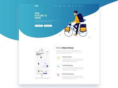 Online Delivery Landing Page Design adobe photoshop cc adobe xd app banner clean design flat html illustration landing page minimal psd template template design theme design typography ui ux vector web website