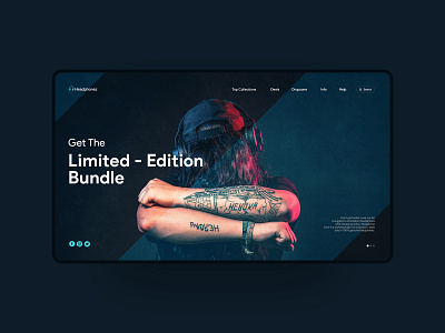 Headphones Website UI Concept design graphic design illustration interaction design photoshop ui ui design ux design vector webdesign website website design webui