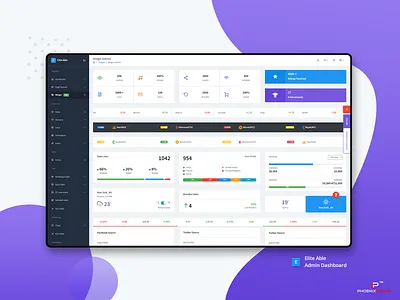 Statics Widget of the Elite Able Dashboards admin dashboard admin design admin templates admin theme bootstrap 4 branding