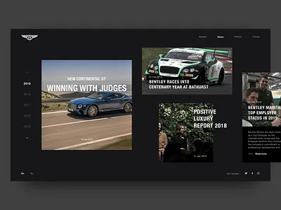 News. BENTLEY. 100 EXTRAORDINARY YEARS bentley car design dribbble figma luxury luxury car motion photoshop sportcar typography ui uidesign uidesigner uitrends ux web webdesign веб дизайн дизайн