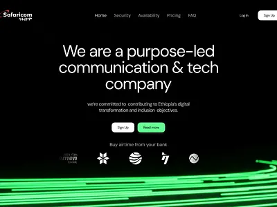 Safaricom Ethiopia website design