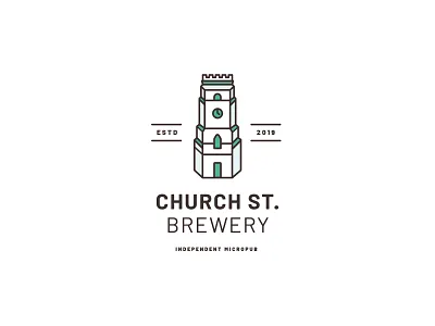 Church St. Brewery Logo Concept brand brand identity church concept emblem logo logo design monoline vector
