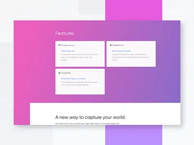 Landing Page for Technology Product art direction clean design design system google gradients material minimalist rajat mehra design template ui ux