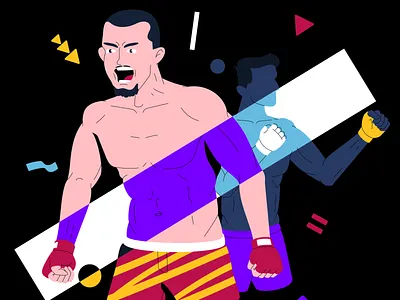 UFC Exclusive Content | Wink cartoon character flat icon illustration man radikz ufc vector