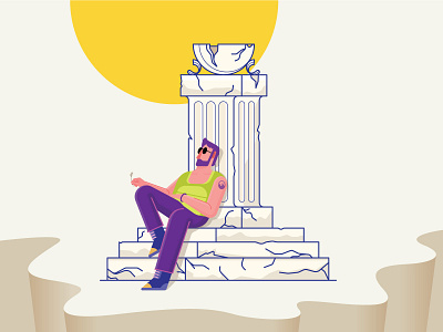 Don't forget your date! branding color date design history icon illustration man star summer toothpick vector