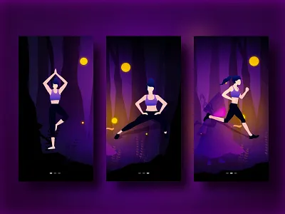 Fitness Illustrations ui 应用 插图 设计