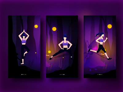 Fitness Illustrations ui 应用 插图 设计