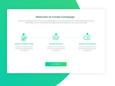 Create Campaign, Onboarding app bright color concept create creative design designer icon illustration onboarding registration ui ux web website