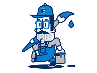 Sign Writer Mascot cartoon character design illustration vector