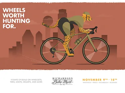 Richardson Bike Mart Posters animal bike brand branding character clean design illustration poster typography vector