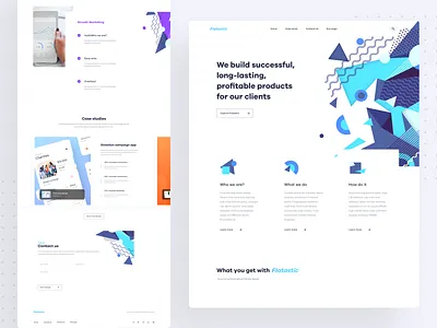 Landing page redesign - Flatastic header hero section hero ui landing page landing page hero landing page ui web design web header web hero website hero