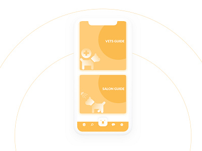 Doggy Hub App-Card UI Design card ui cards dog icon illustration ui vector yellow