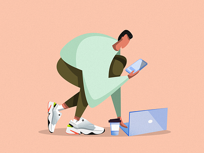 Illustration for advertising advertising characters design graphic art illustration illustration art itechart laptop nike social campaign texture