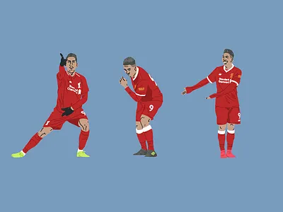 Bobby Firmino - hand drawn celebrations bobby firmino celebrate celebrations football football designs goal hand drawn illustration illustration art lfc liverpool liverpool fc procreate