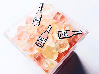 Rosé | Enamel Pin bottle enamel pin graphic design illustrator lapelpin product designer rosé vectors wine