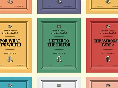 J Lind Single Announcements book plate branding instagram logo monogram music poster typography