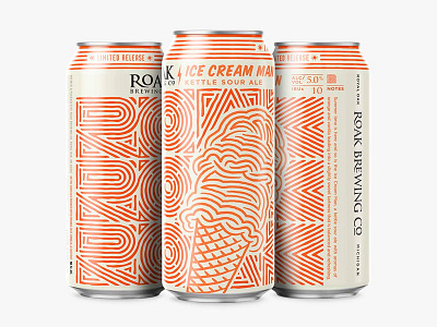 Roa Icecreamman Square Ig Cans Dribbbble beer branding brewing craft beer design illustration illustrator lettering monoline monoweight package design packaging typography vector