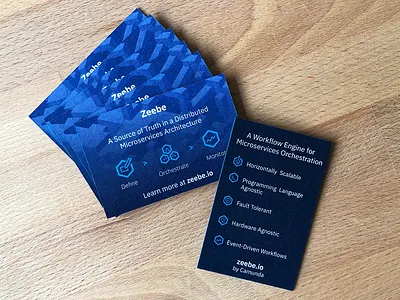 Zeebe Cards bpmn branding camunda icons isometric zeebe