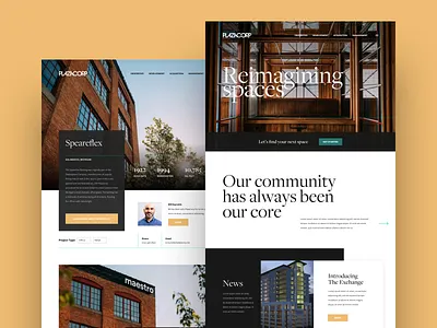 Community Developer Website Concept branding freight display freight sans orange photo real estate website