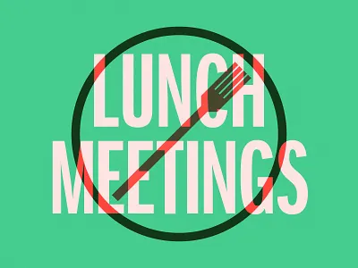Just Say No fork green lunch lunch meetings meetings mondays no pink stamp type
