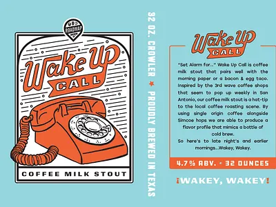 Wake Up Call beer coffee illustration milk stout mug retro