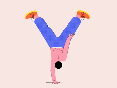 36 days of type Y art bboy character design dance design drawing illustration ipad procreate vector workout